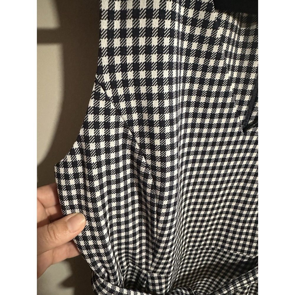 Calvin Klein Black and White Gingham Midi Dress - Picture 3 of 14